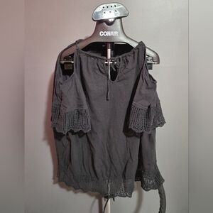 Elegant Black Cold Shoulder Bathing Suit cover Up